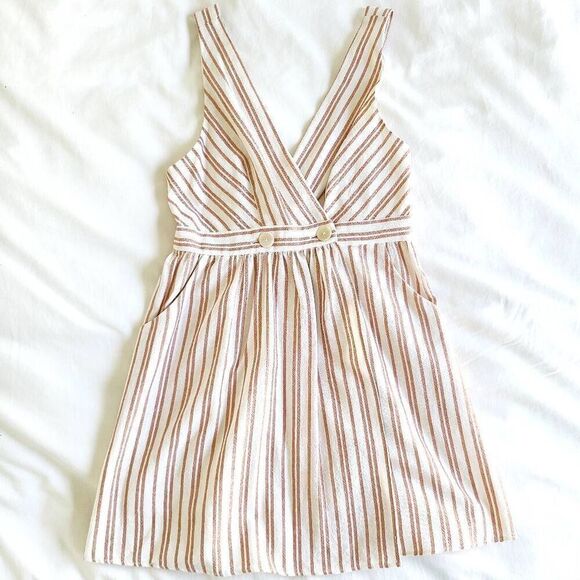 Zara Striped Mini Wrap Dress TRF Collection Women's Medium Sleeveless Wide Strap - Picture 2 of 7